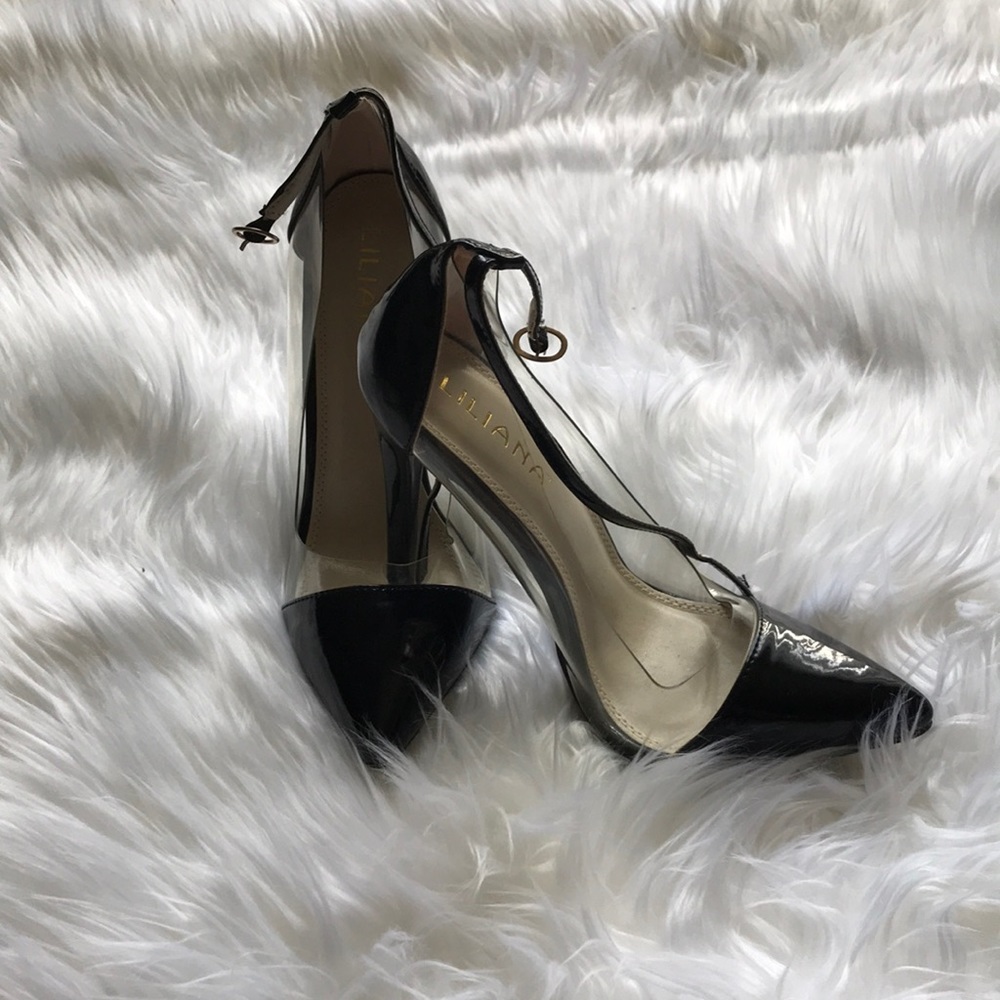 Black Patent/Vinyl Heels